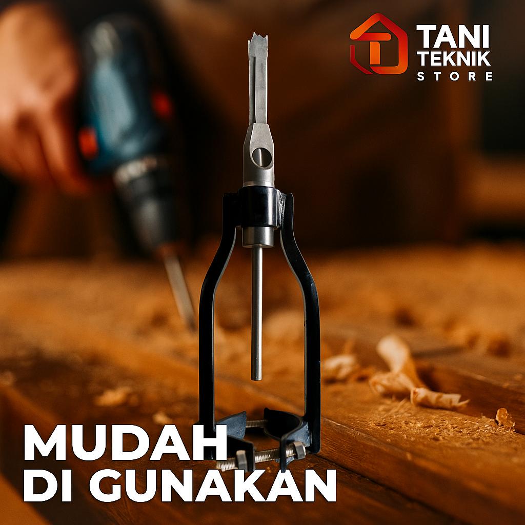 Adaptor Dudukan Bor Bobok Kayu – Pembuat Lubang Persegi | Wood Mortising Attachment kunci setel