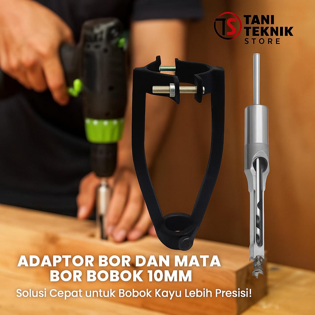 Adaptor Dudukan Mesin Bor Bobok Kayu – Dudukan Baja untuk Mortise 6mm 8mm 10mm | Aksesoris Mesin Bor