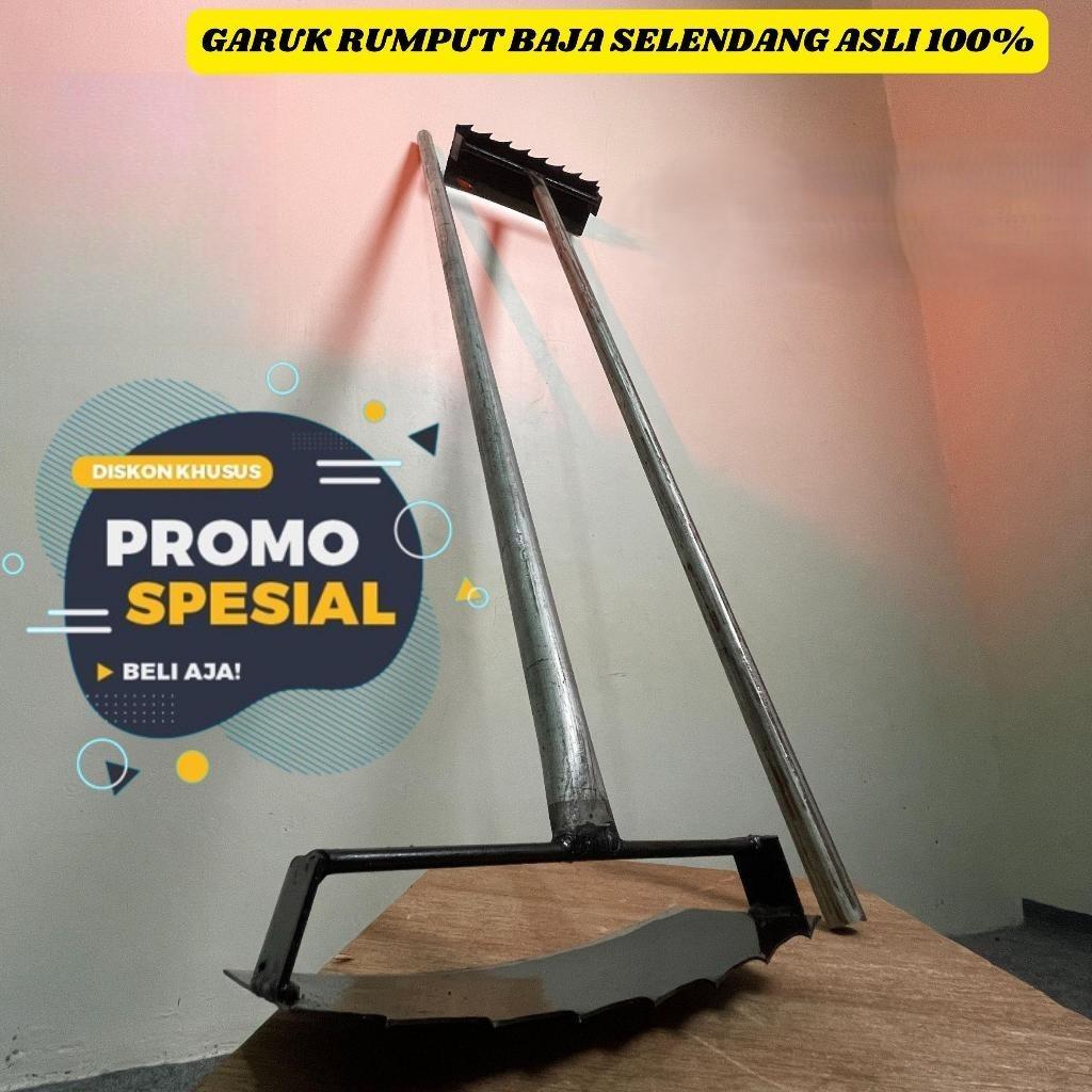 Garuk Rumput & Gulma 2in1 Baja Asli – Ukuran 25cm & 30cm | Alat Kebun Gagang Panjang