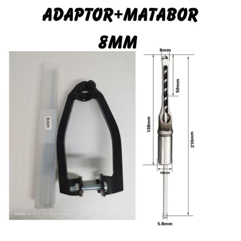 Adaptor Dudukan Mesin Bor Bobok Kayu – Dudukan Baja untuk Mortise 6mm 8mm 10mm | Aksesoris Mesin Bor