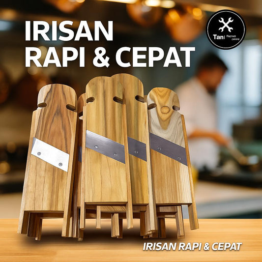 Parutan Kripik Singkong Kentang Pisang – Alat Pembuat Keripik Manual dari Kayu – Bisa Atur Ketebalan