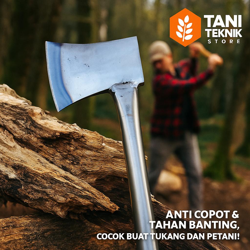 Kapak Kayu Full Baja – Gagang Pipa Besi Kuat & Tajam | Alat Tukang & Perkakas Serbaguna