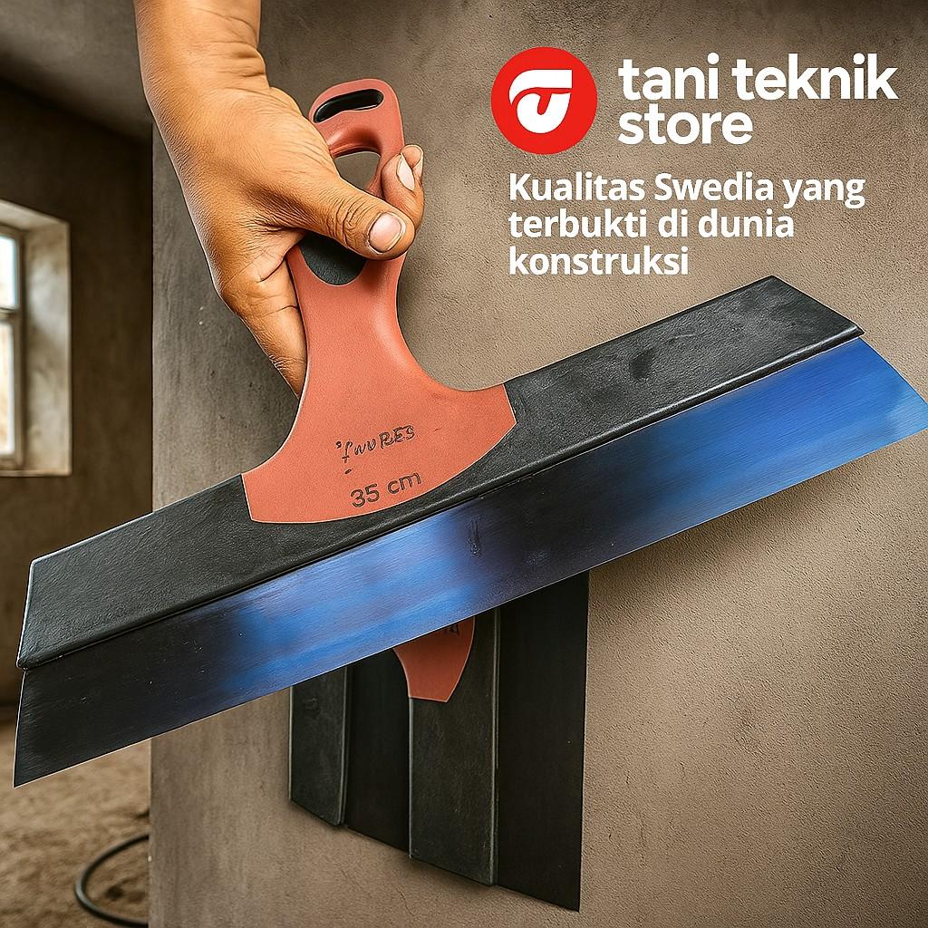 Raskam Baja Karbon 30 - 35cm – Alat Skim Coat, Acian & Plamir Dinding – Trowel Asli