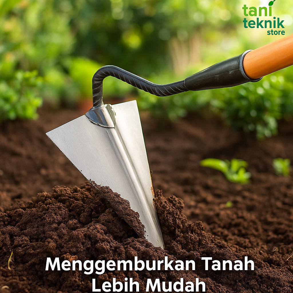 Cangkul Baja Segitiga Tanpa Gagang – Anti Karat & Kuat untuk pembuat galengan Sawah & Kebun