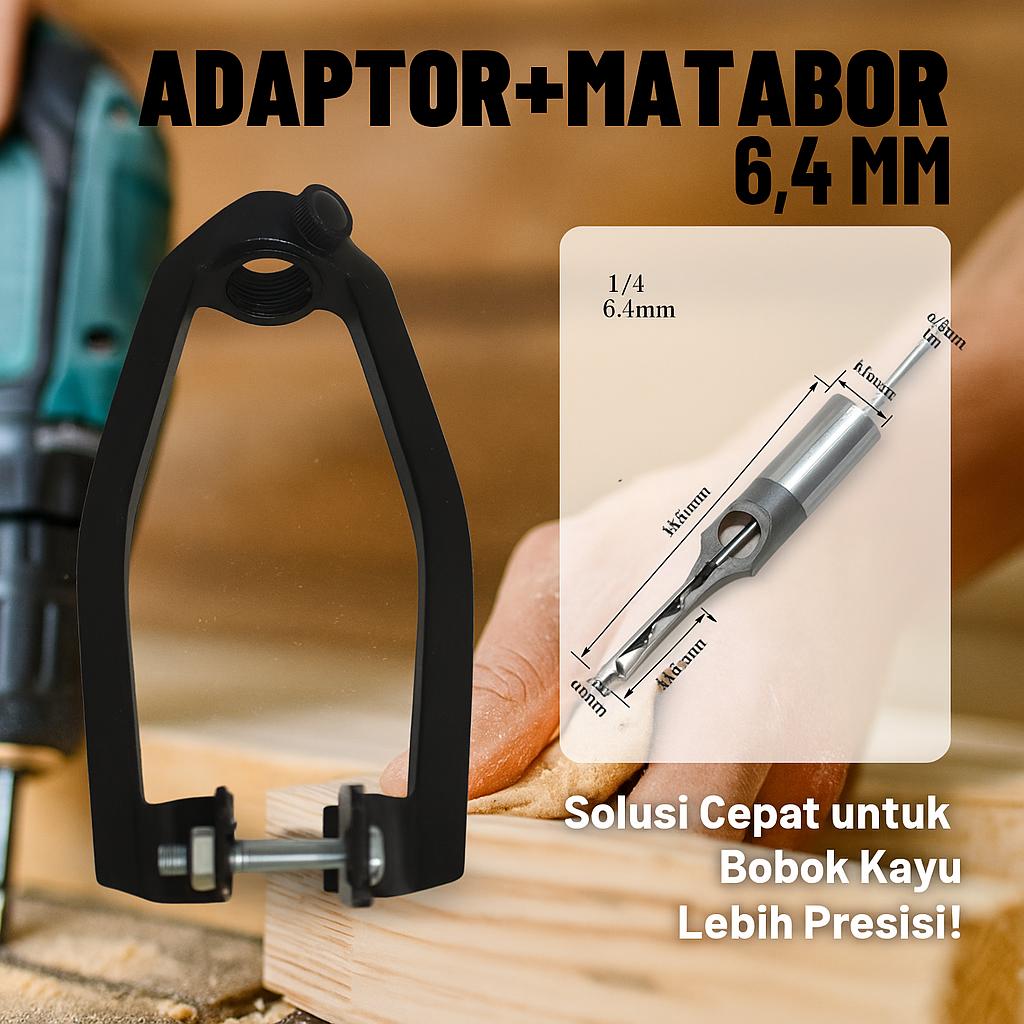 Adaptor Dudukan Mesin Bor Bobok Kayu – Dudukan Baja untuk Mortise 6mm 8mm 10mm | Aksesoris Mesin Bor