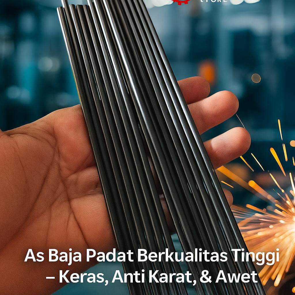 As Baja Bintik 5mm & 7mm – Baja Tutul Padat Panjang 1 Meter | Bahan Pande, Drei, Tombak Ikan